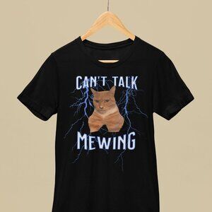 Can_t Talk I_m Mewing Funny Cat meme Shirt, Mewing Cat Tee